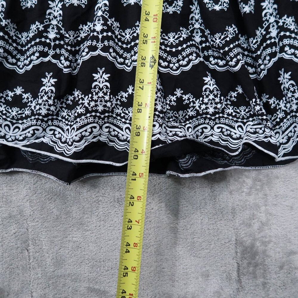 Dress Midi Womens Smocked Tank Top Sleeveless Black White A Line Summer S/M - Picture 10 of 12